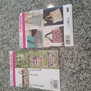 Set of 2 Simplicity Sewing Patterns For Tote bags /Walker Bags & Accessories.
